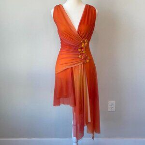 Women's Orange and Yellow Dress